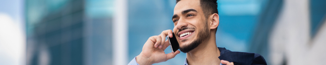 Young businessman talking on the phone.