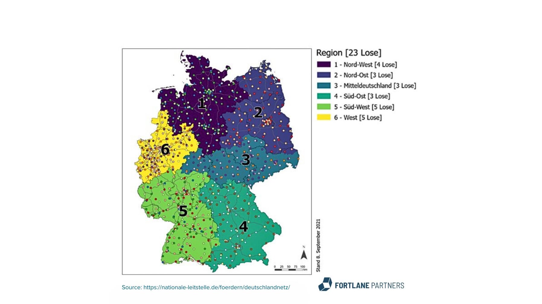 map of germany with different colors and numeration